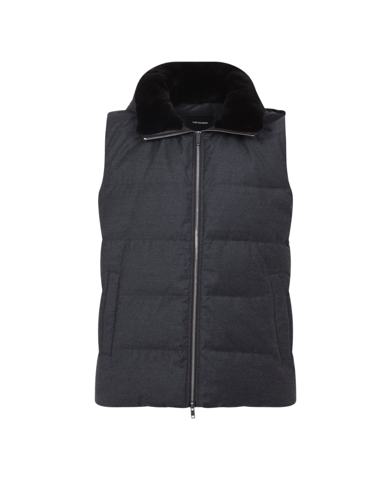 Yves Salomon Mink Gilet - Anthracite Maho ベスト