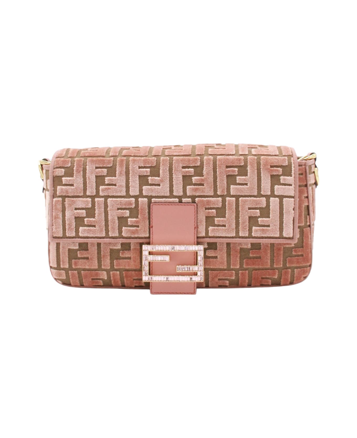 Fendi Pink Leather Baguette Shoulder Bag - Pink