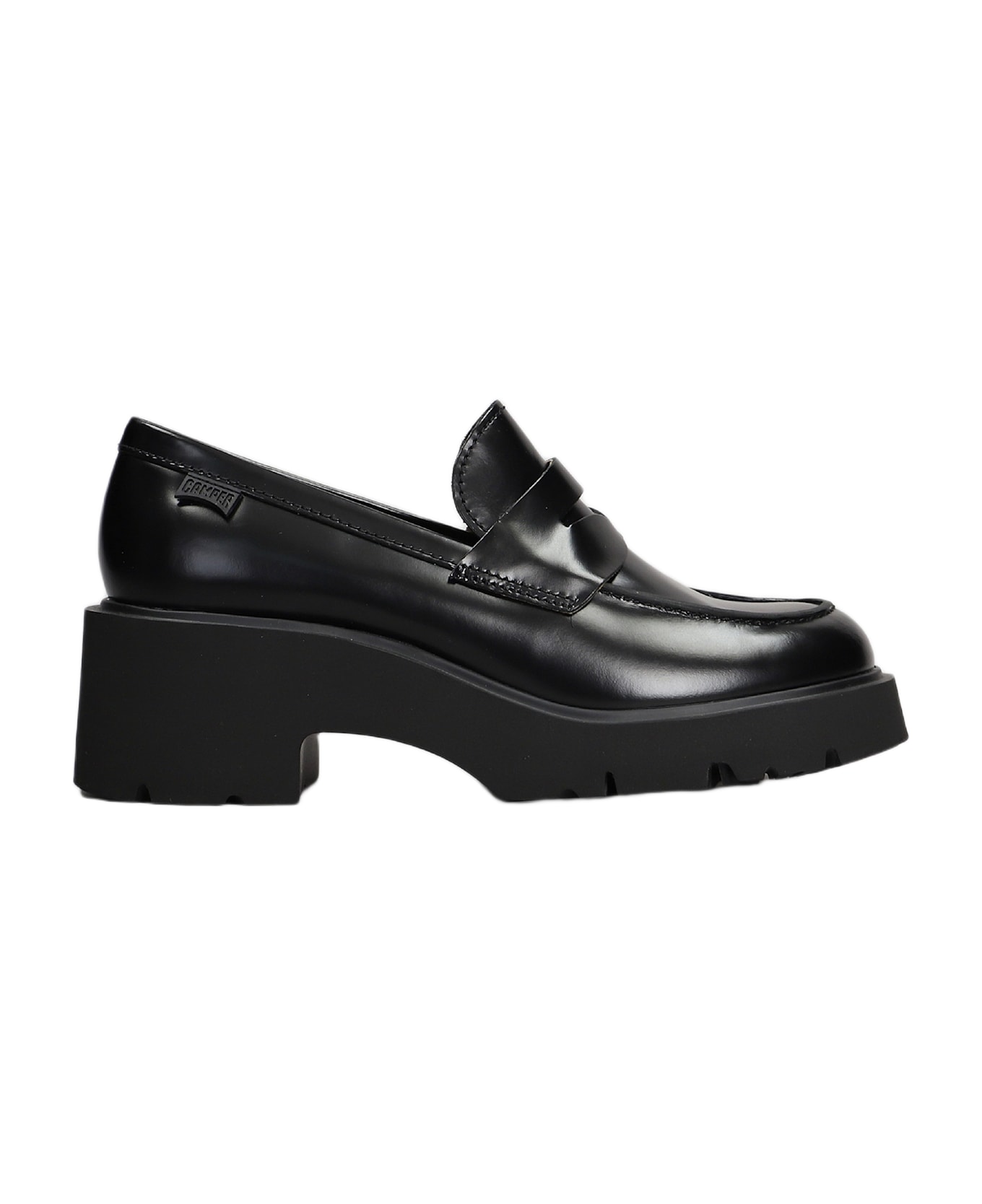 Camper Milah Loafers In Black Leather - black