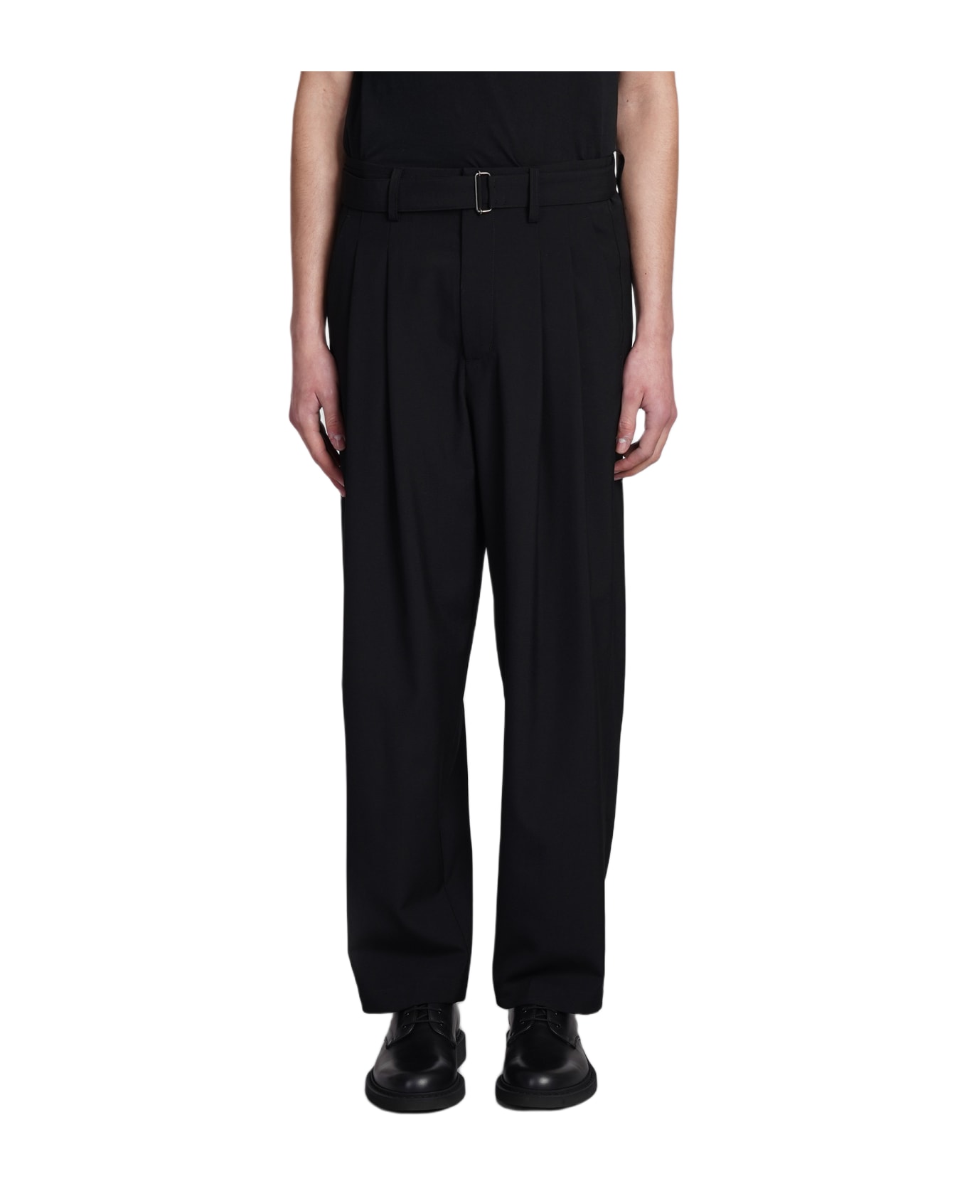 Attachment Pants In Black Wool - black