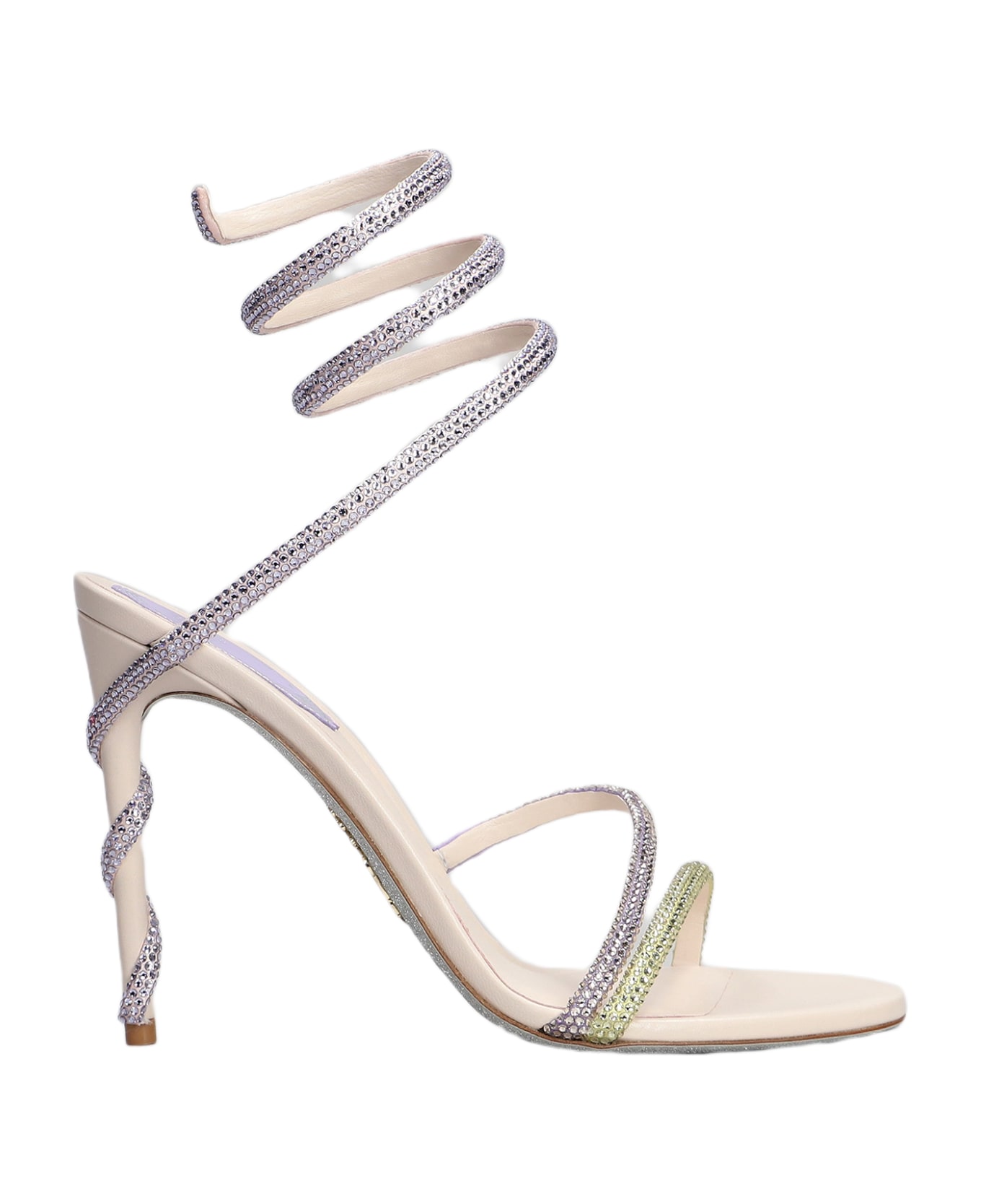 René Caovilla Margot Sandals In Yellow Leather - yellow