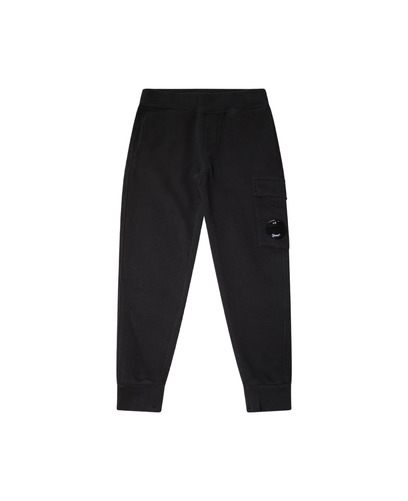C.P. Company Undersixteen Black Cotton Pants - Nero/Black