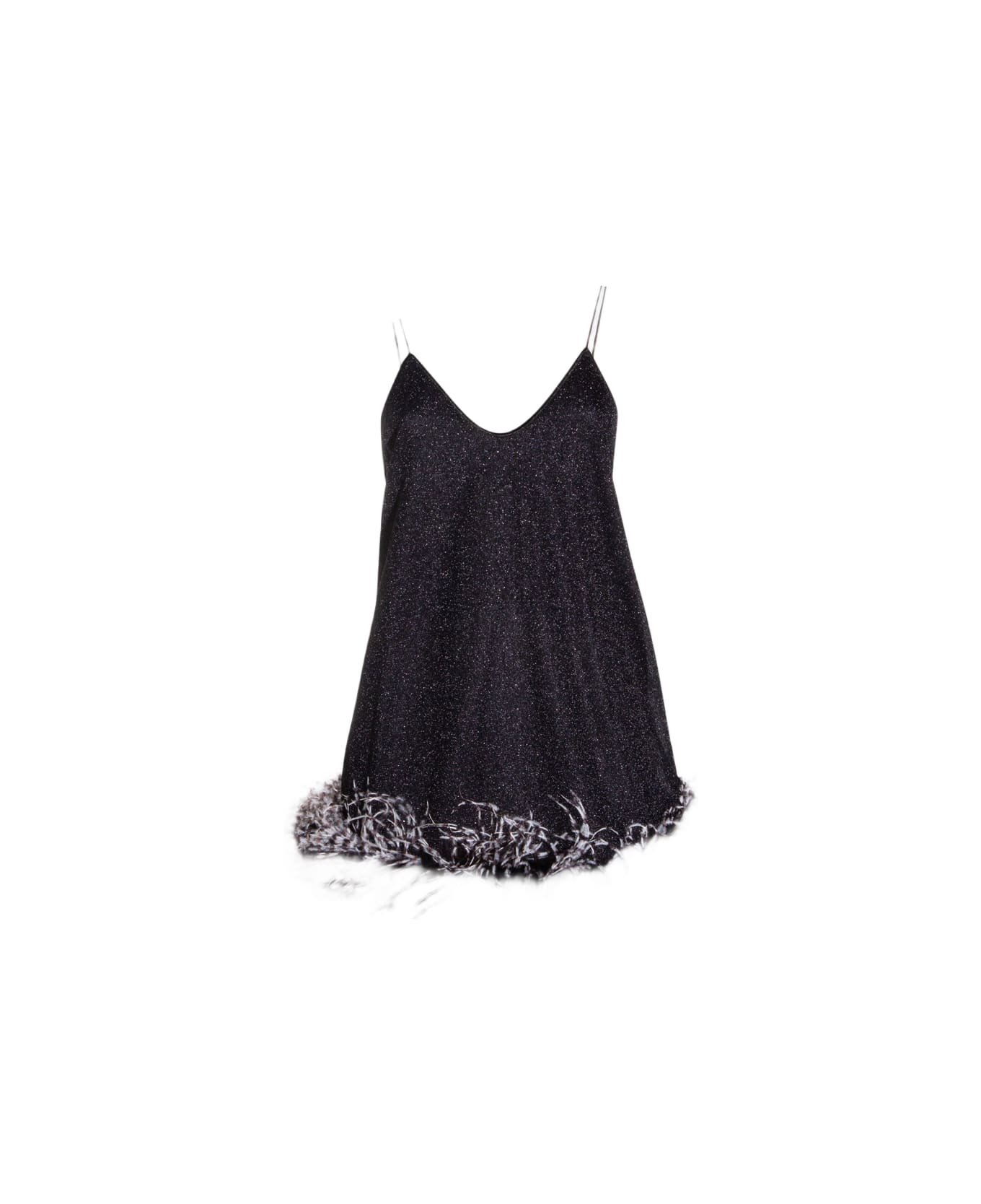 Oseree Black Lumiere Plumage Dress - Black