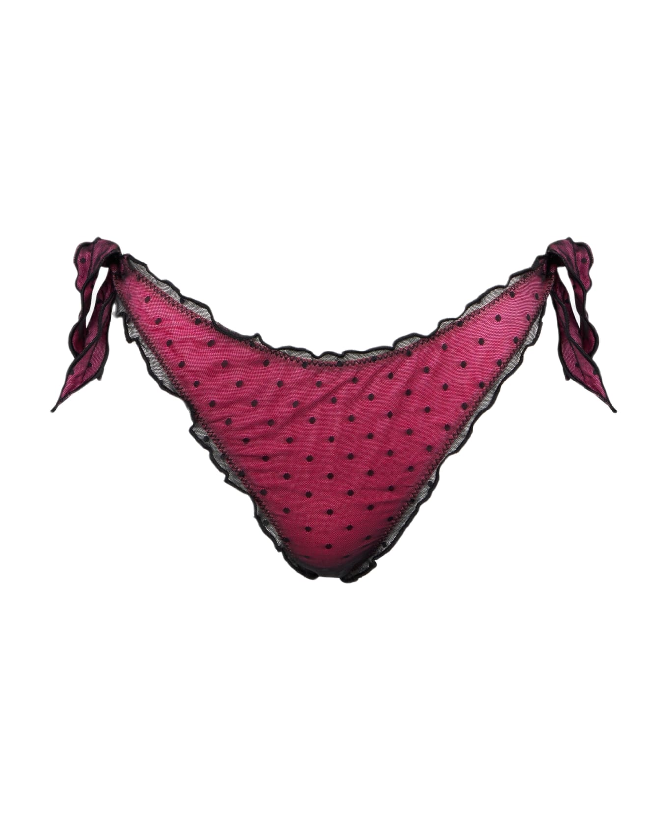 MC2 Saint Barth Woman Fluo Pink Ruffled Cheeky Swim Briefs - PINK