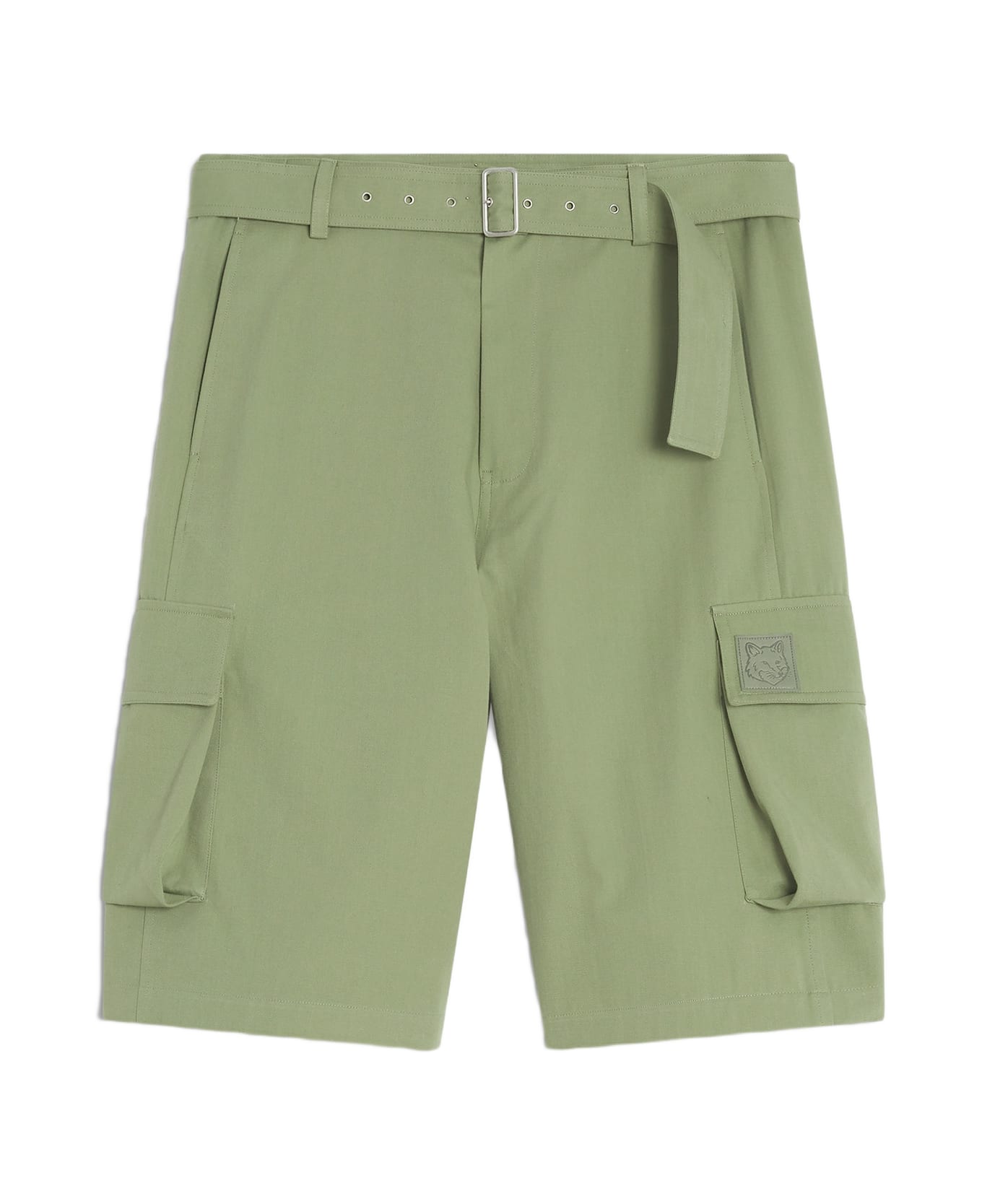 Maison Kitsuné Belted Cargo Bermuda - Turf Green