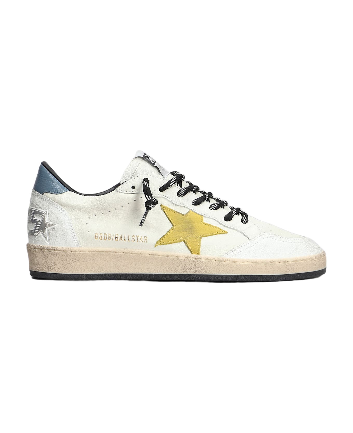 Golden Goose Ball Star Sneakers In White Leather - white