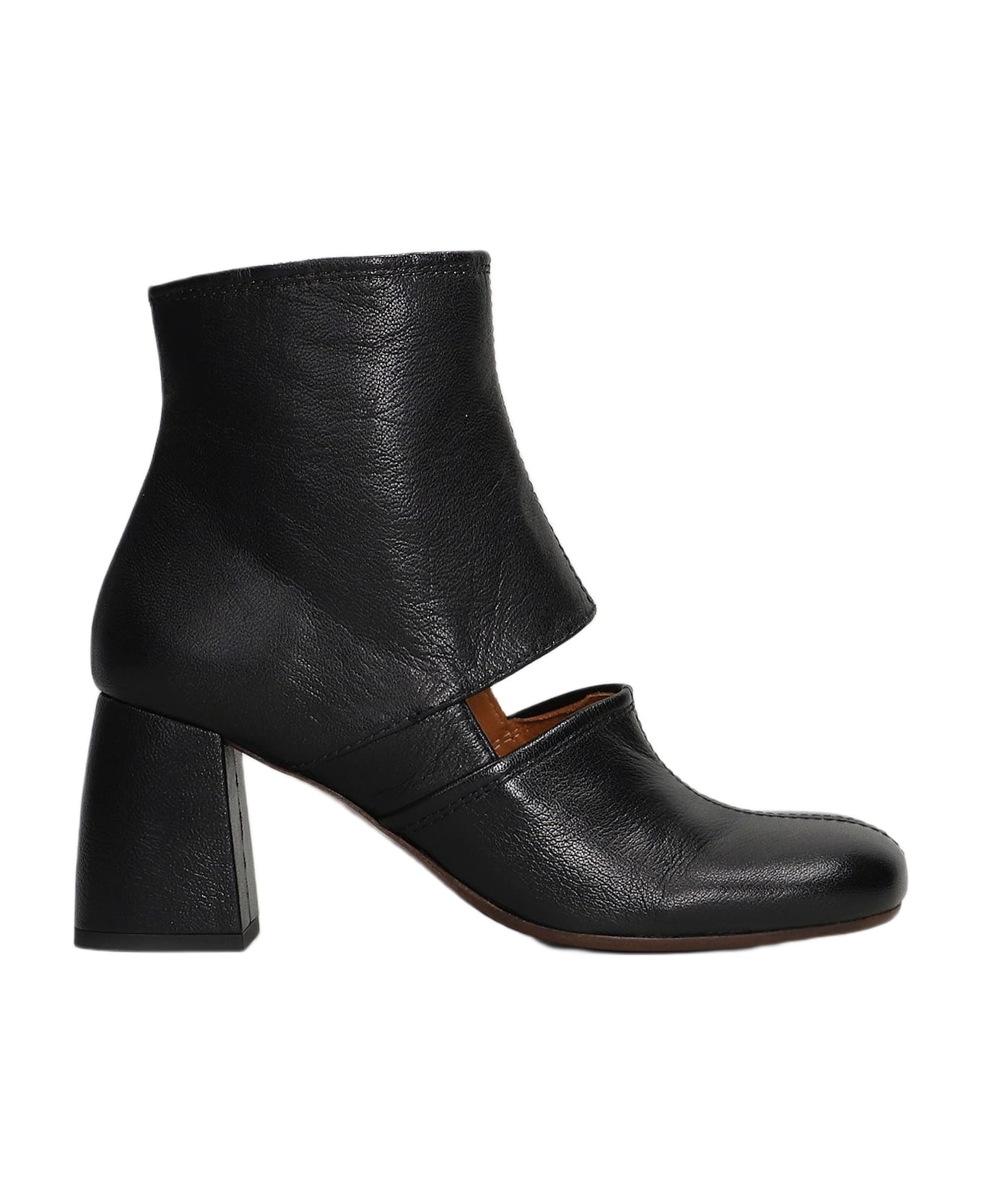 Chie Mihara Sonli High Heels Ankle Boots In Black Leather - black