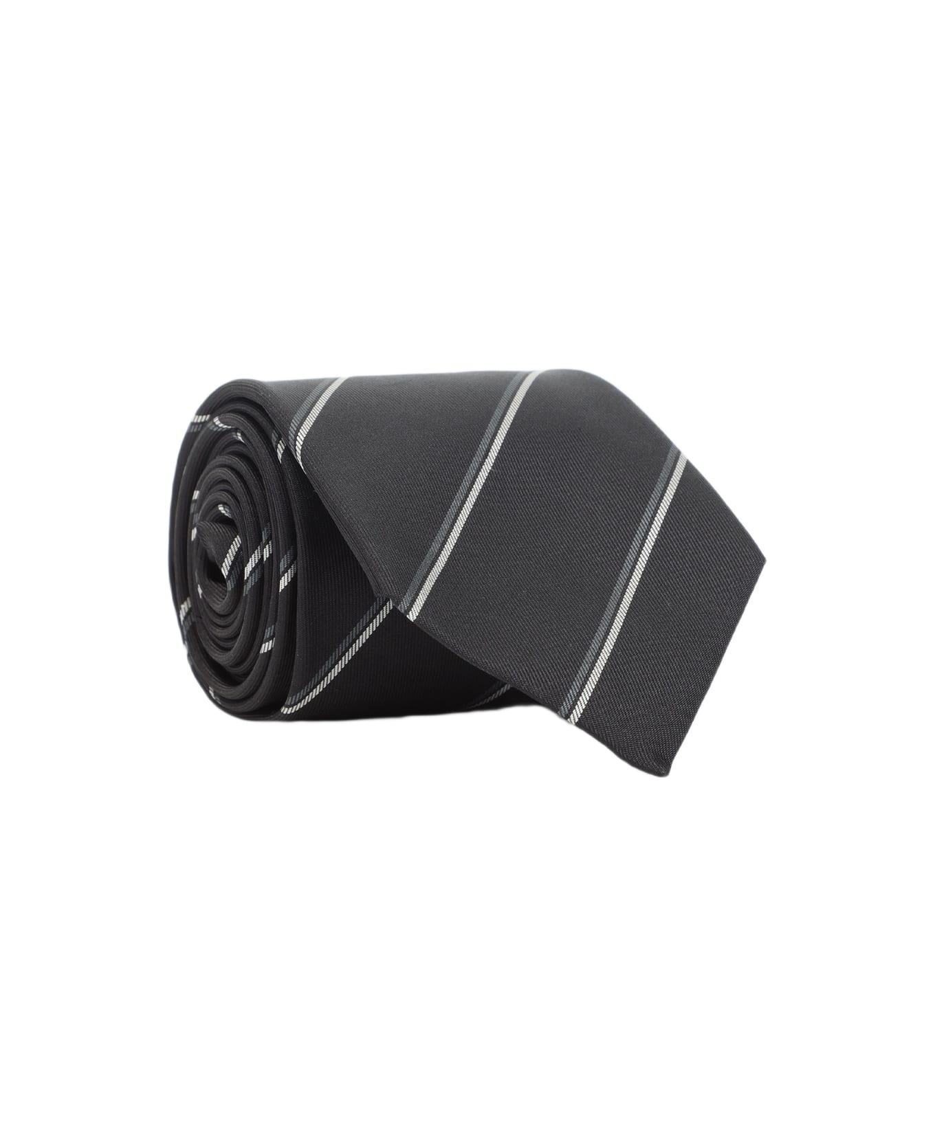 Saint Laurent Silk Tie - Black Medium Grey
