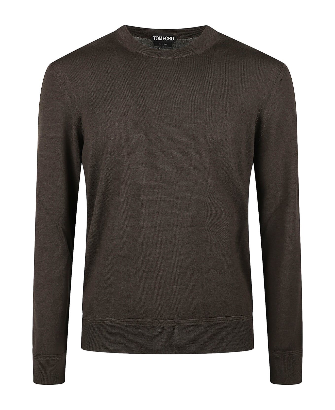 Tom Ford Rib Trim Plain Knit Sweater - Olive Green