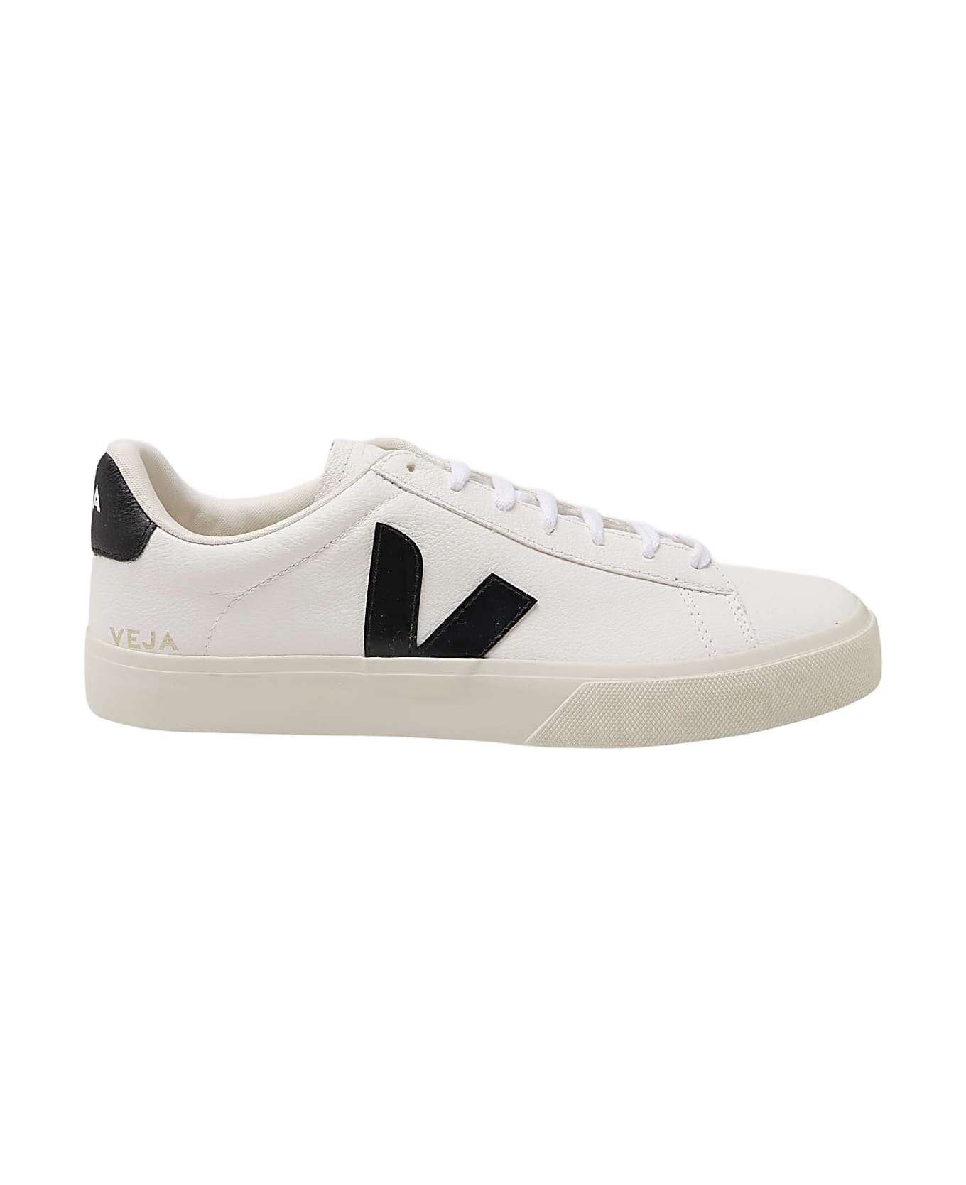 Veja White Leather Campo Sneakers - EXTRA -WHITE_BLACK
