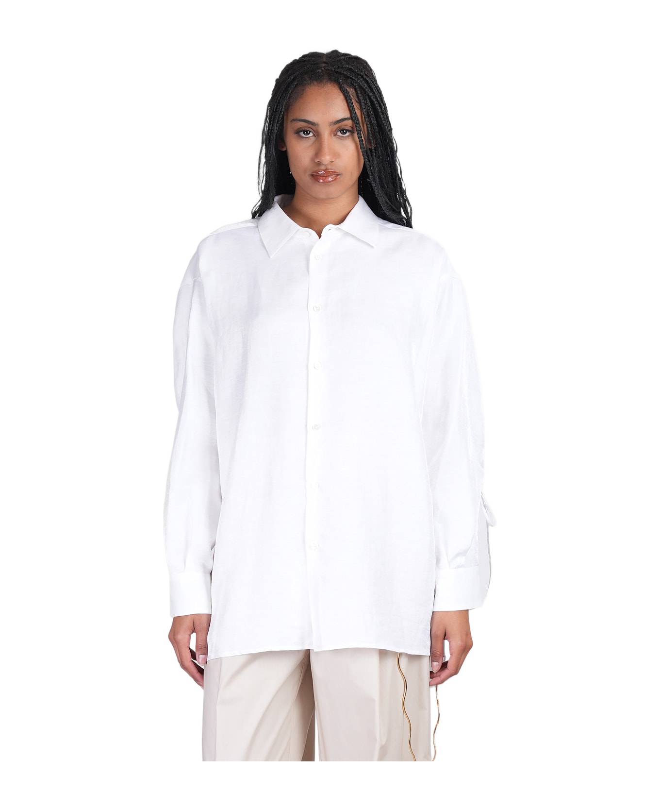 DARKPARK Keanu Shirt In White Linen - white