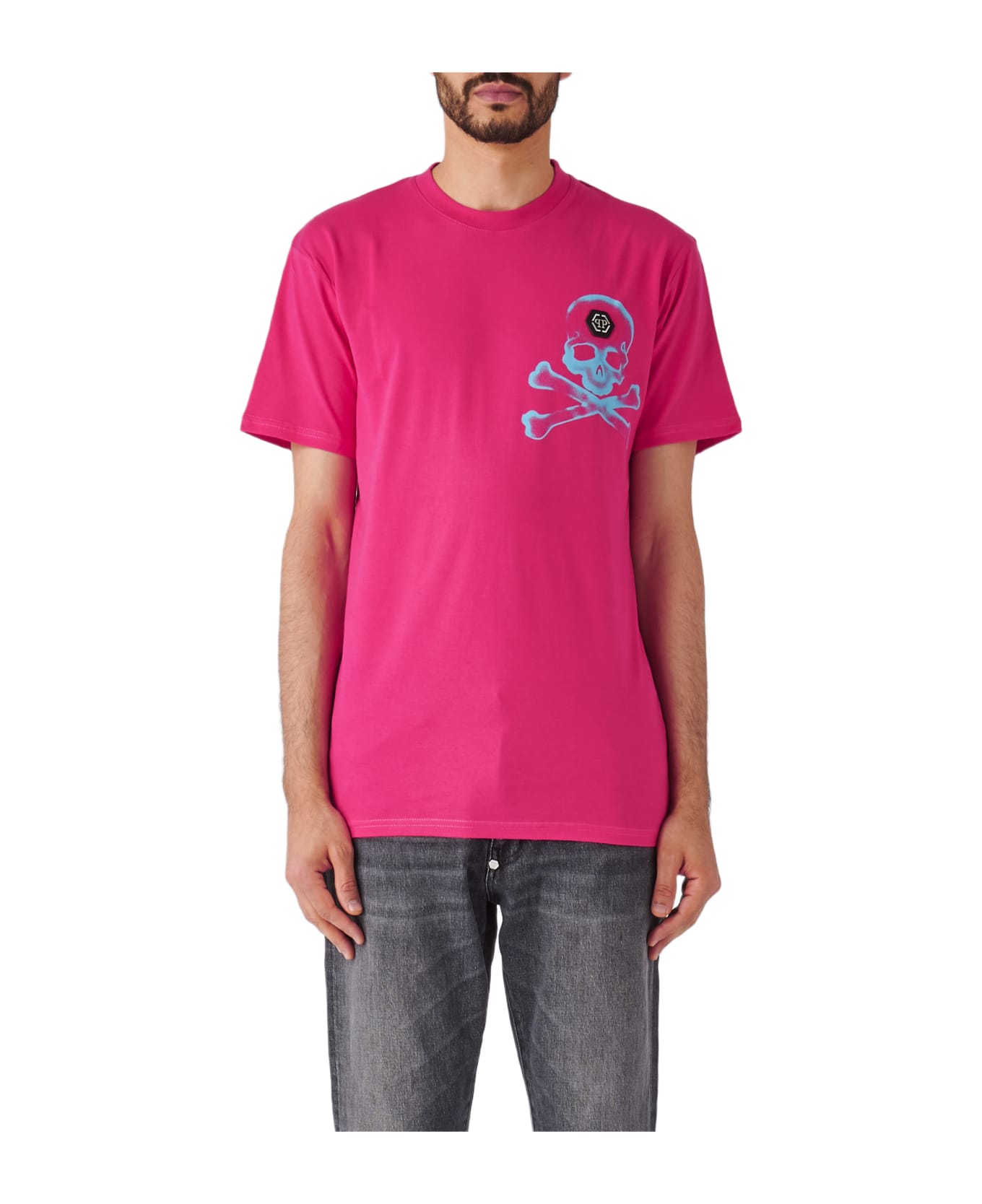 Philipp Plein T-shirt Round Neck Ss Smile T-shirt - FUXIA シャツ