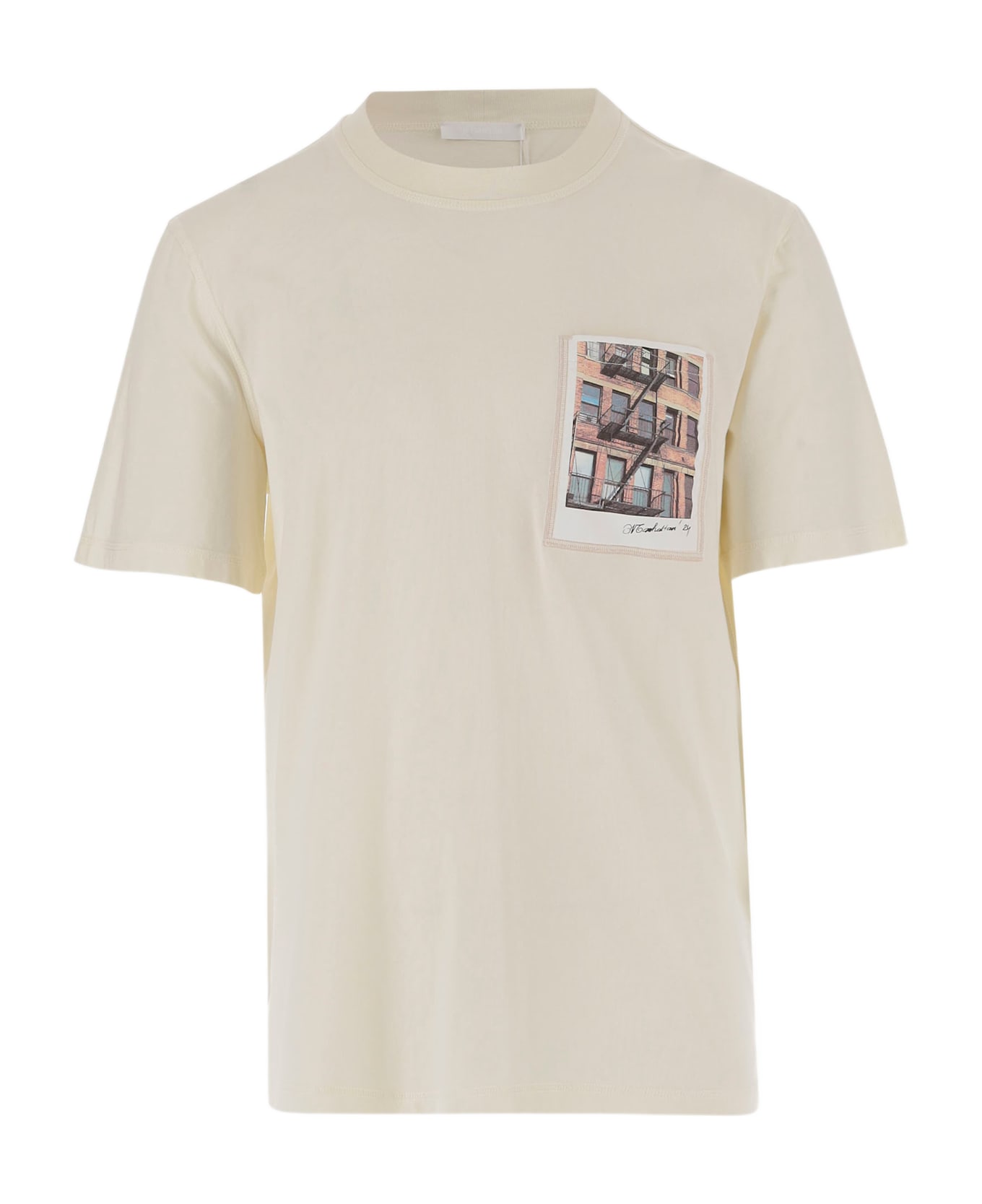 Helmut Lang Cotton Postcard T-shirt With Print - WHITE