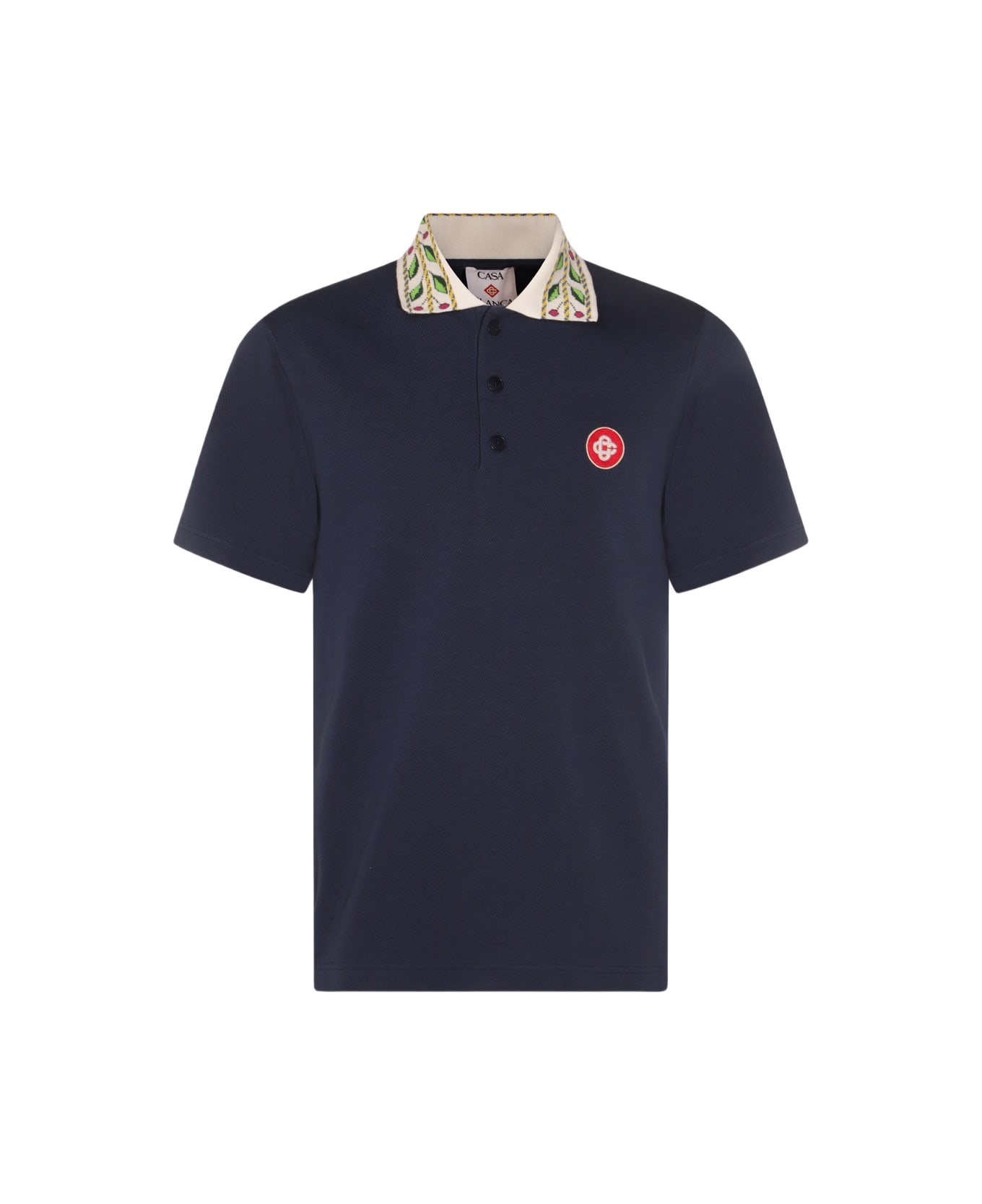 Casablanca Blue Cotton Polo Shirt - Blue