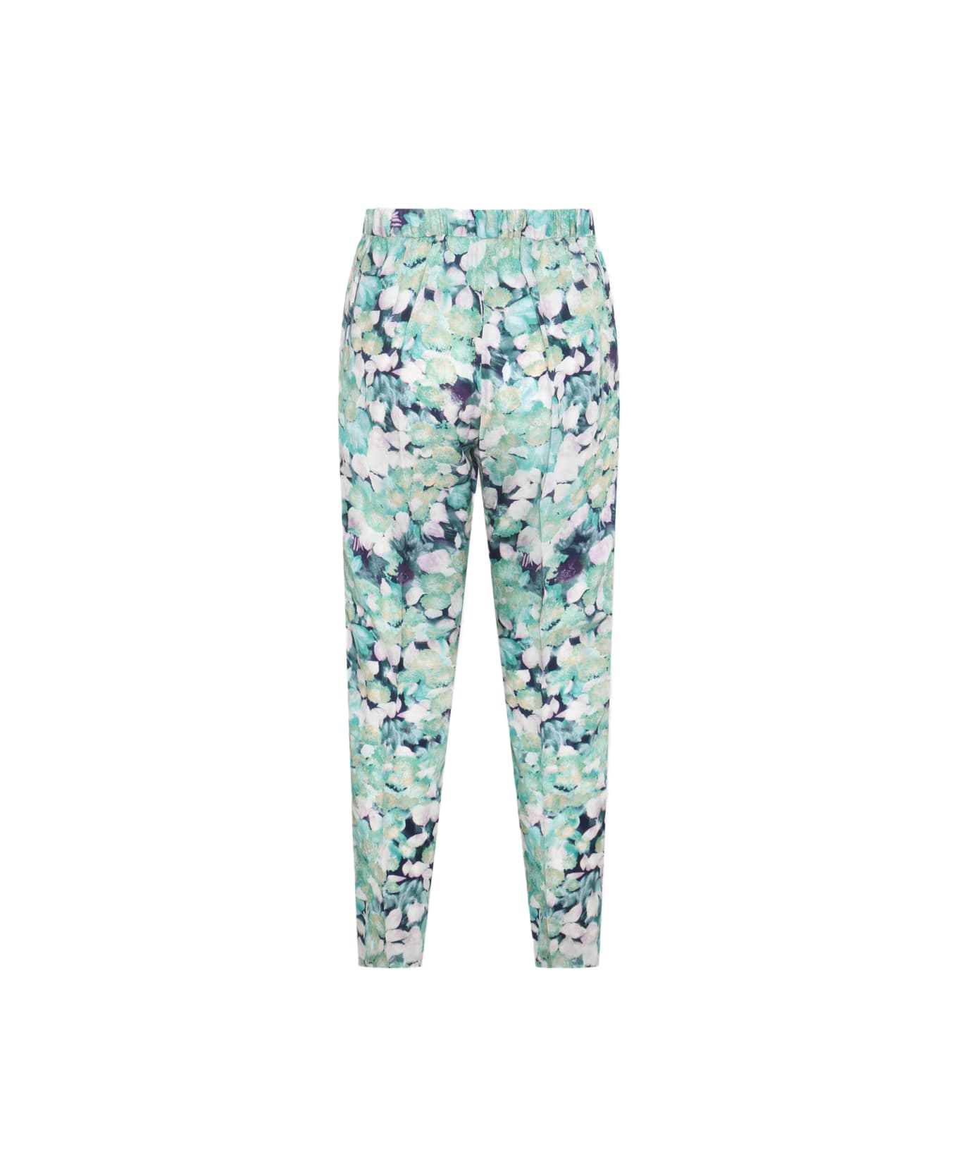 Dries Van Noten Turquoise And Blue Floreal Pants - TURQUOISE