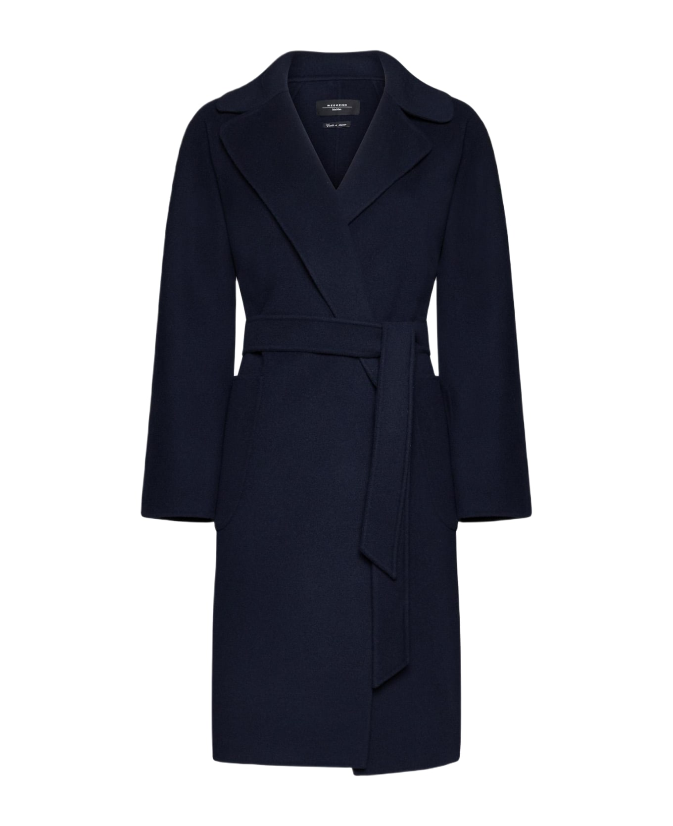Weekend Max Mara Rovo Belted Wool Coat - Blue