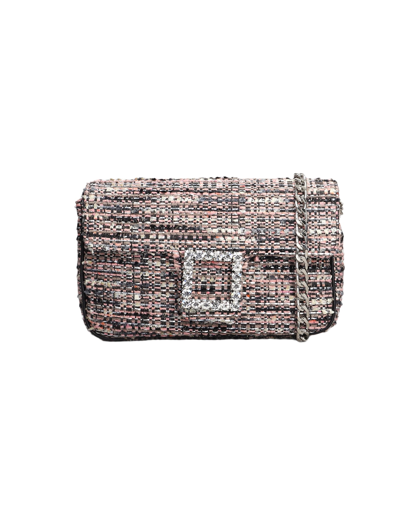 Roberto Festa Lunette Shoulder Bag In Rose-pink Wool - rose-pink