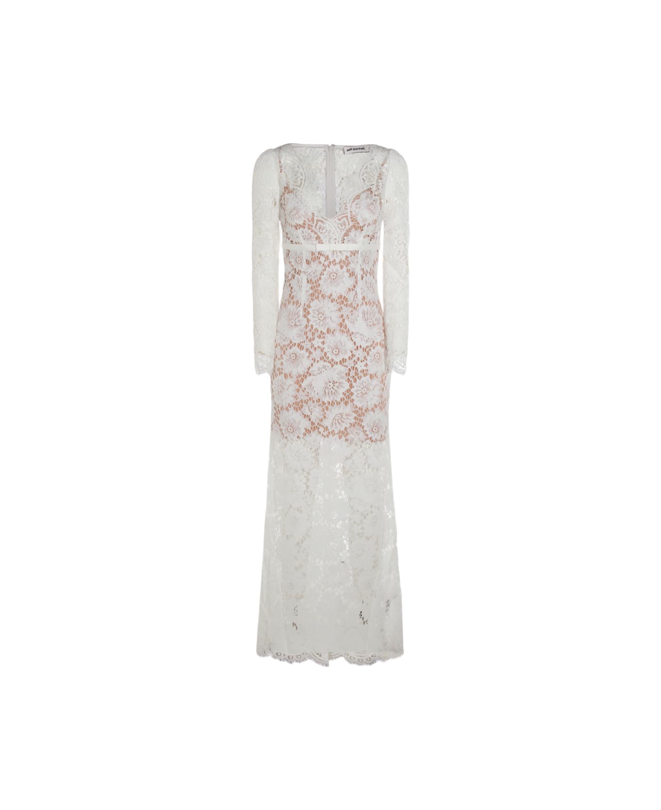 self-portrait White Midi Dress - White