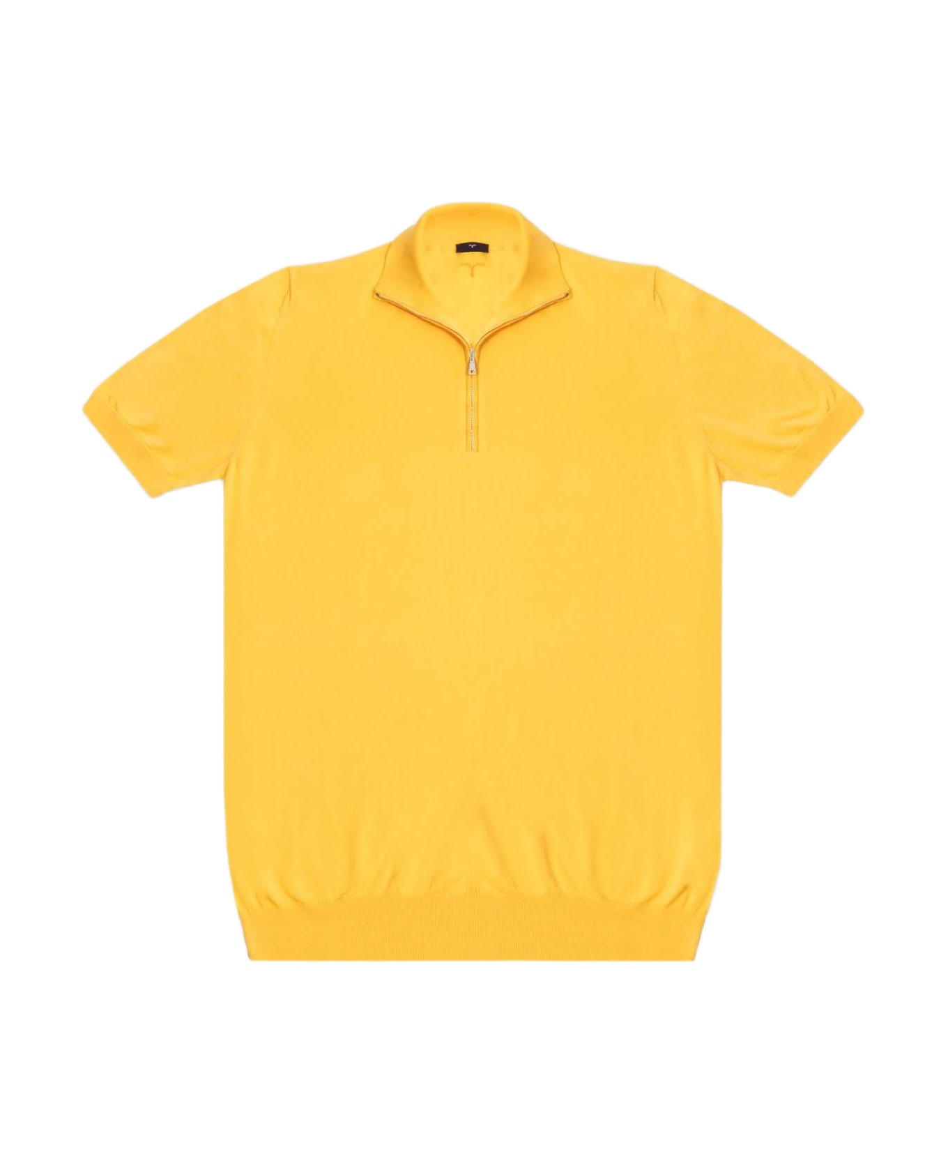 Larusmiani Paul T-shirt With Zip Sweater - Yellow