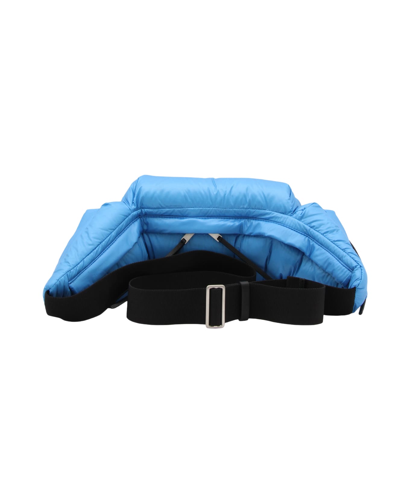 Jil Sander Light Blue And Black Canvas Belt Bag - CYAN BLUE