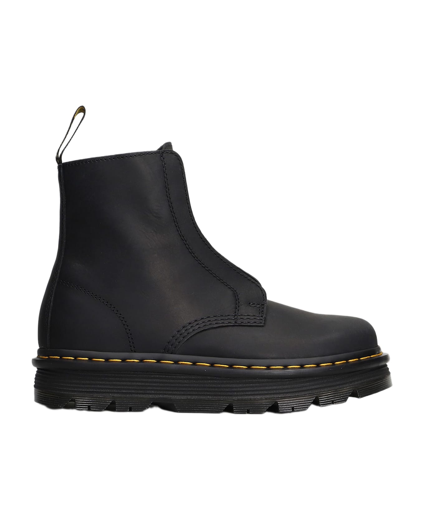 Dr. Martens Zebzag Lace Less Combat Boots In Black Leather - black