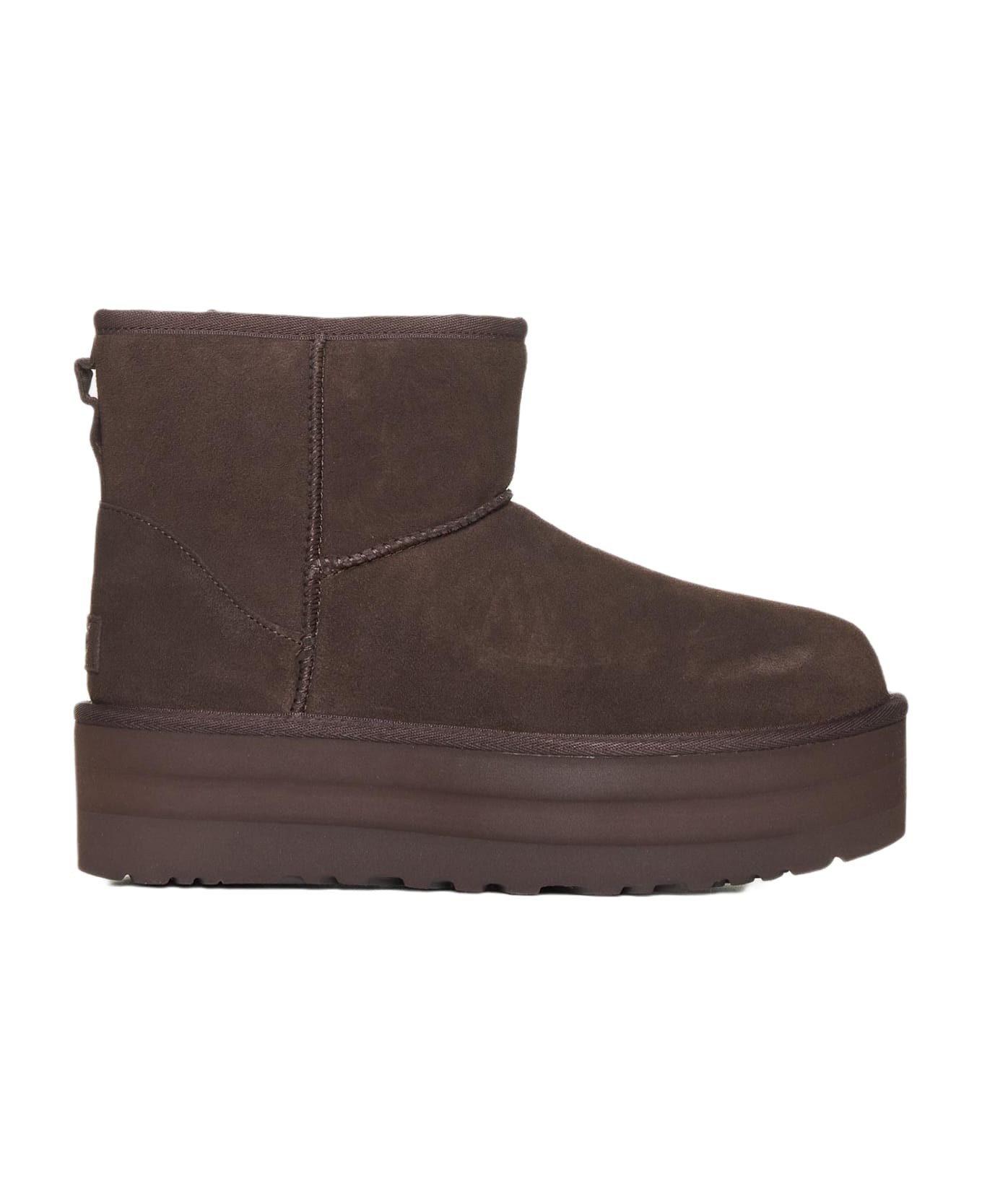 UGG Mini Classic Platform Suede Ankle Boots - Marrone