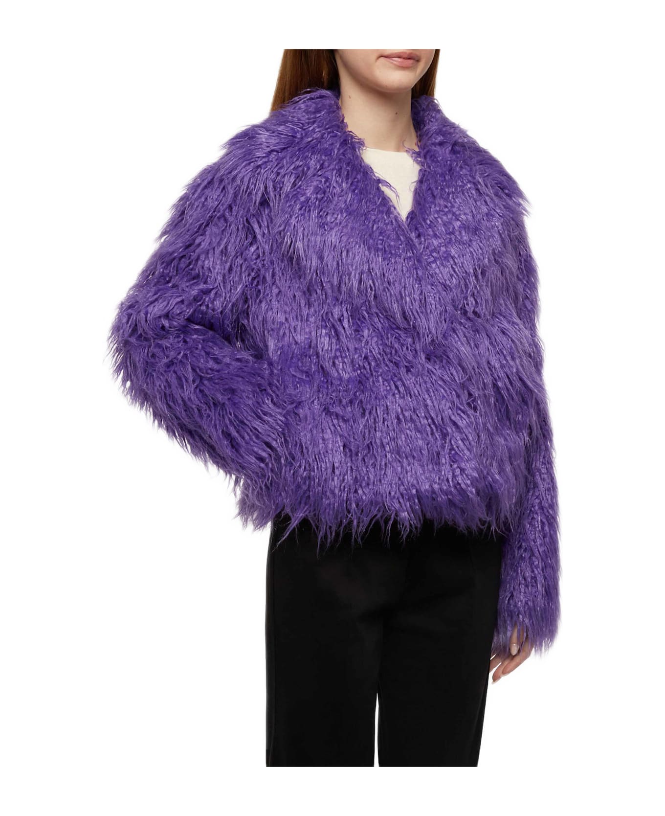 MC2 Saint Barth Purple Furry Short Jacket Sully - PINK
