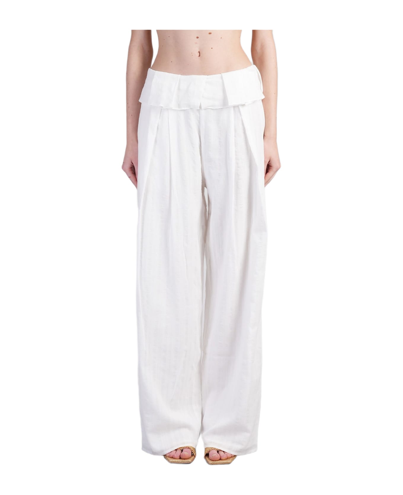Cult Gaia Sisley Pants In White Cotton - white