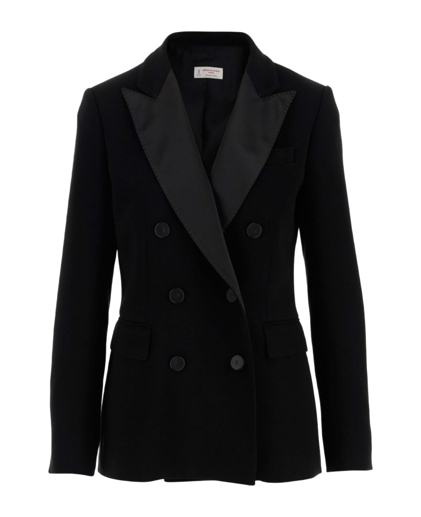Alberto Biani Synthetic Jersey Double-breasted Blazer - Black