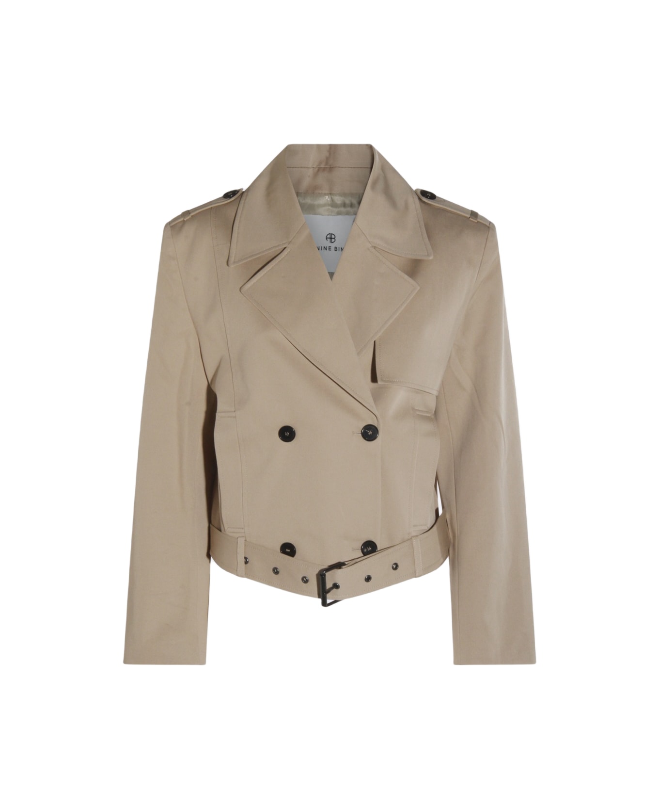 Anine Bing Taupe Viscose Trench Coat - Beige