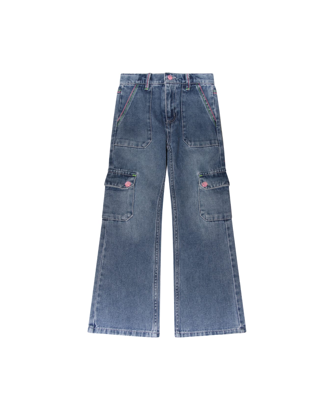 Billieblush Blue Cotton Cargo Jeans - DOUBLE STONE+BROSSAG