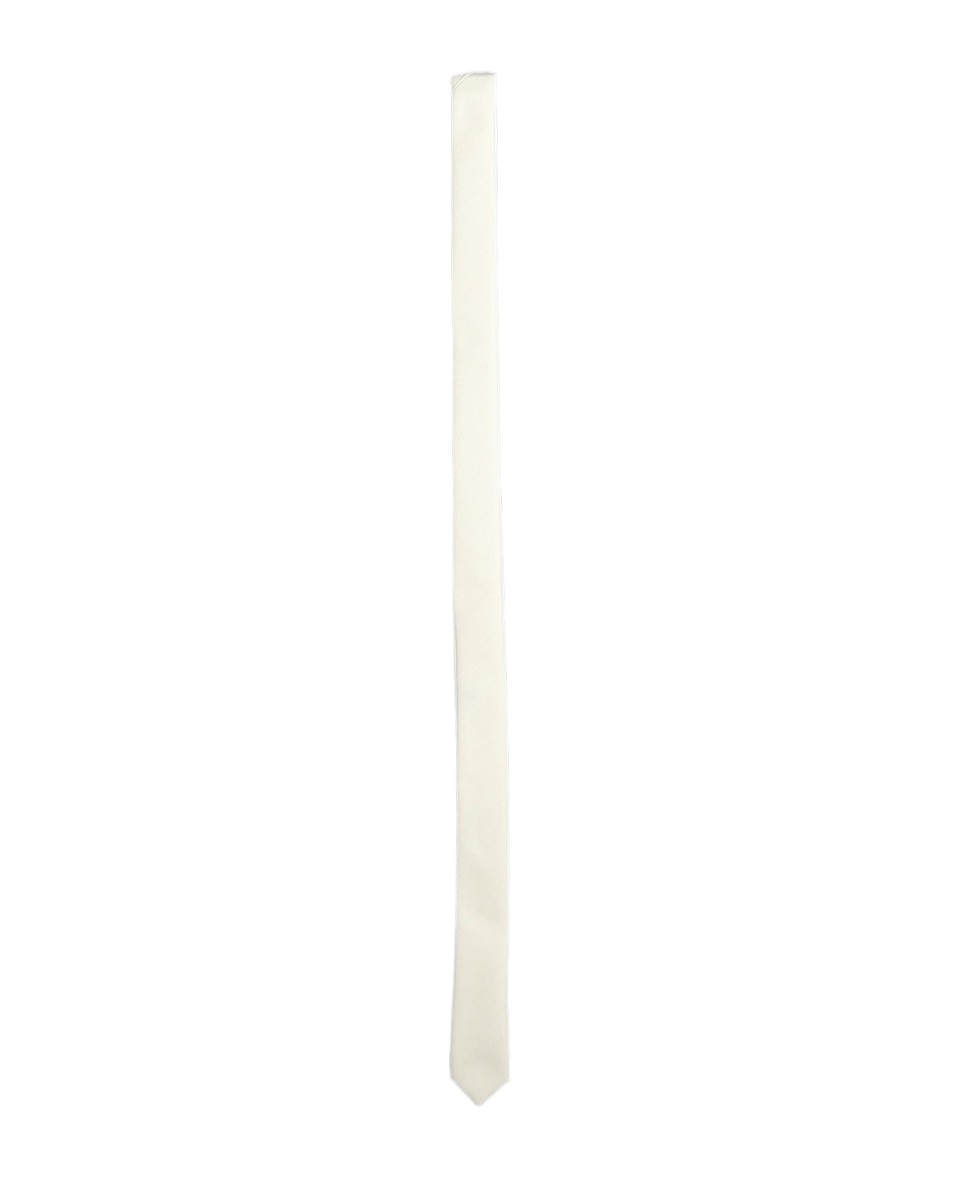 Lardini Tie In White Silk - white