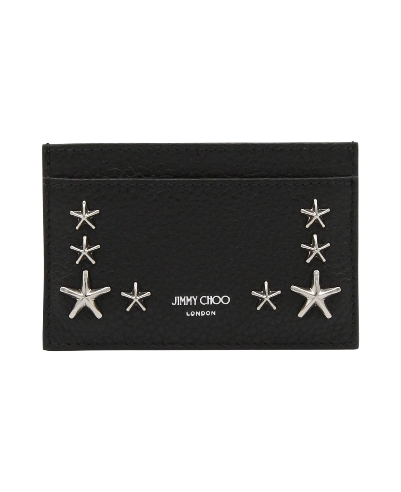 Jimmy Choo Black And Silver Leather Wallet - Black