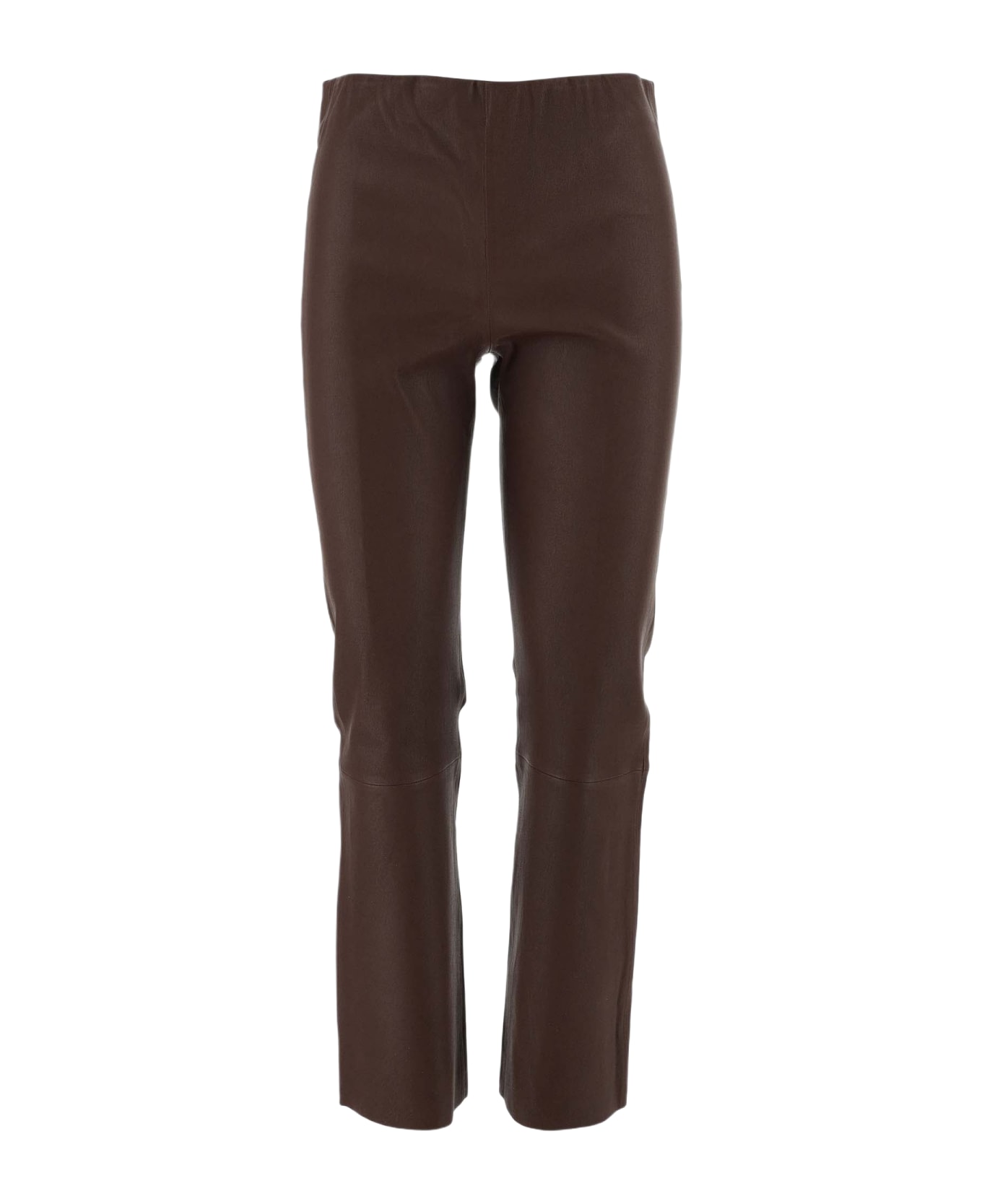 By Malene Birger Leather Trousers - CHESTNUT