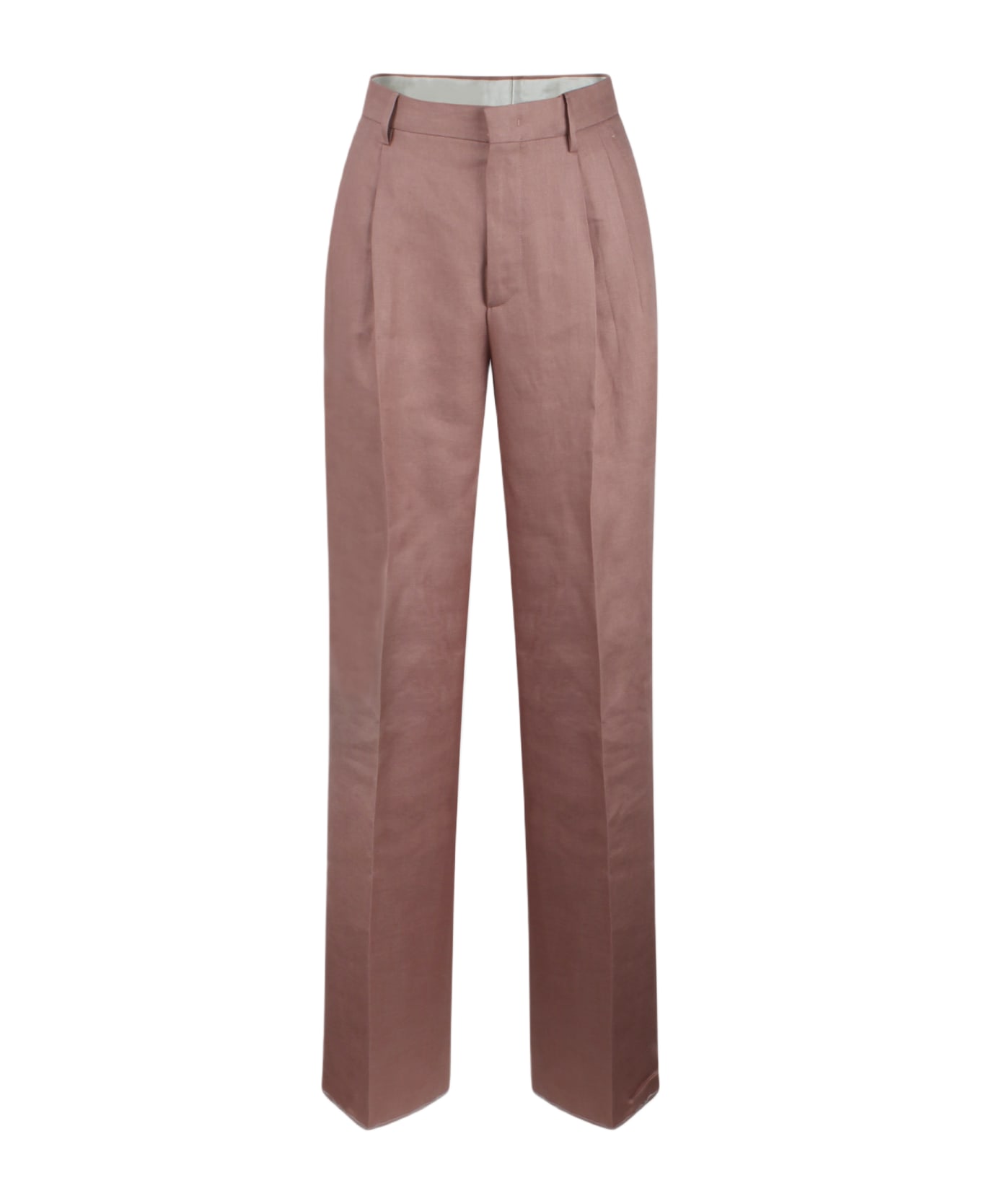 Tagliatore Linen Tailored Trousers - Pink & Purple