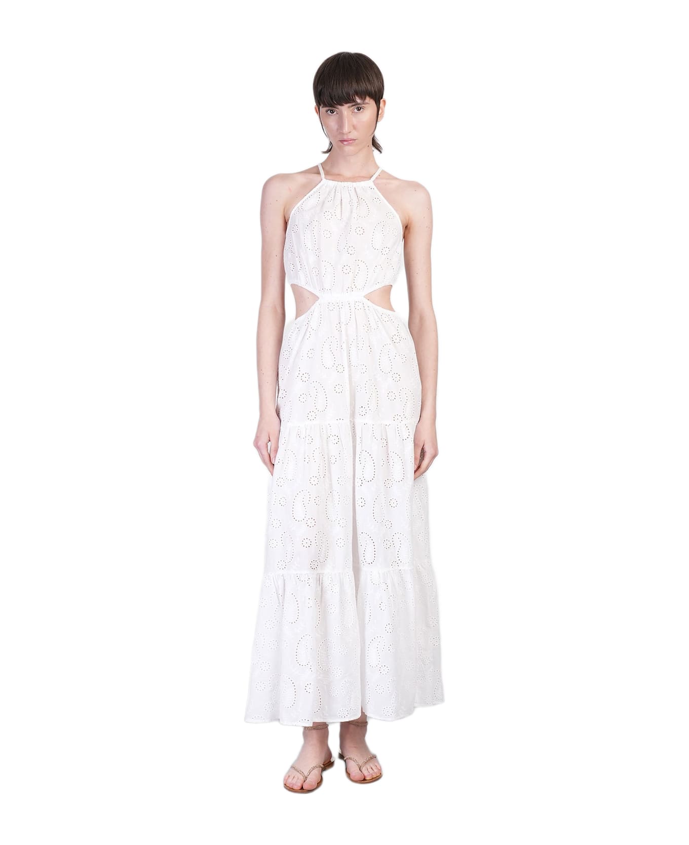 MC2 Saint Barth Kabi Long Dress In White Cotton - white