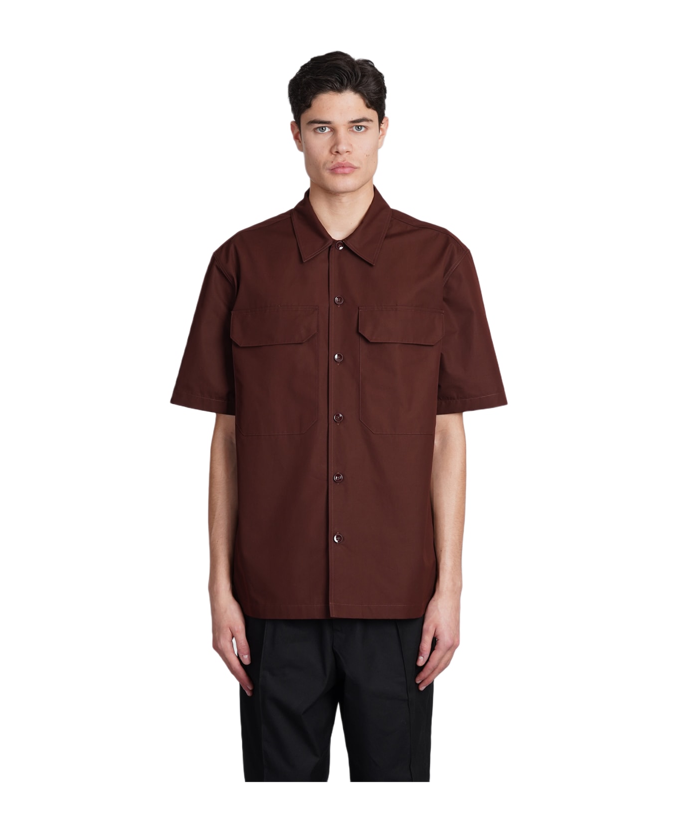 Jil Sander Shirt In Bordeaux Cotton - bordeaux