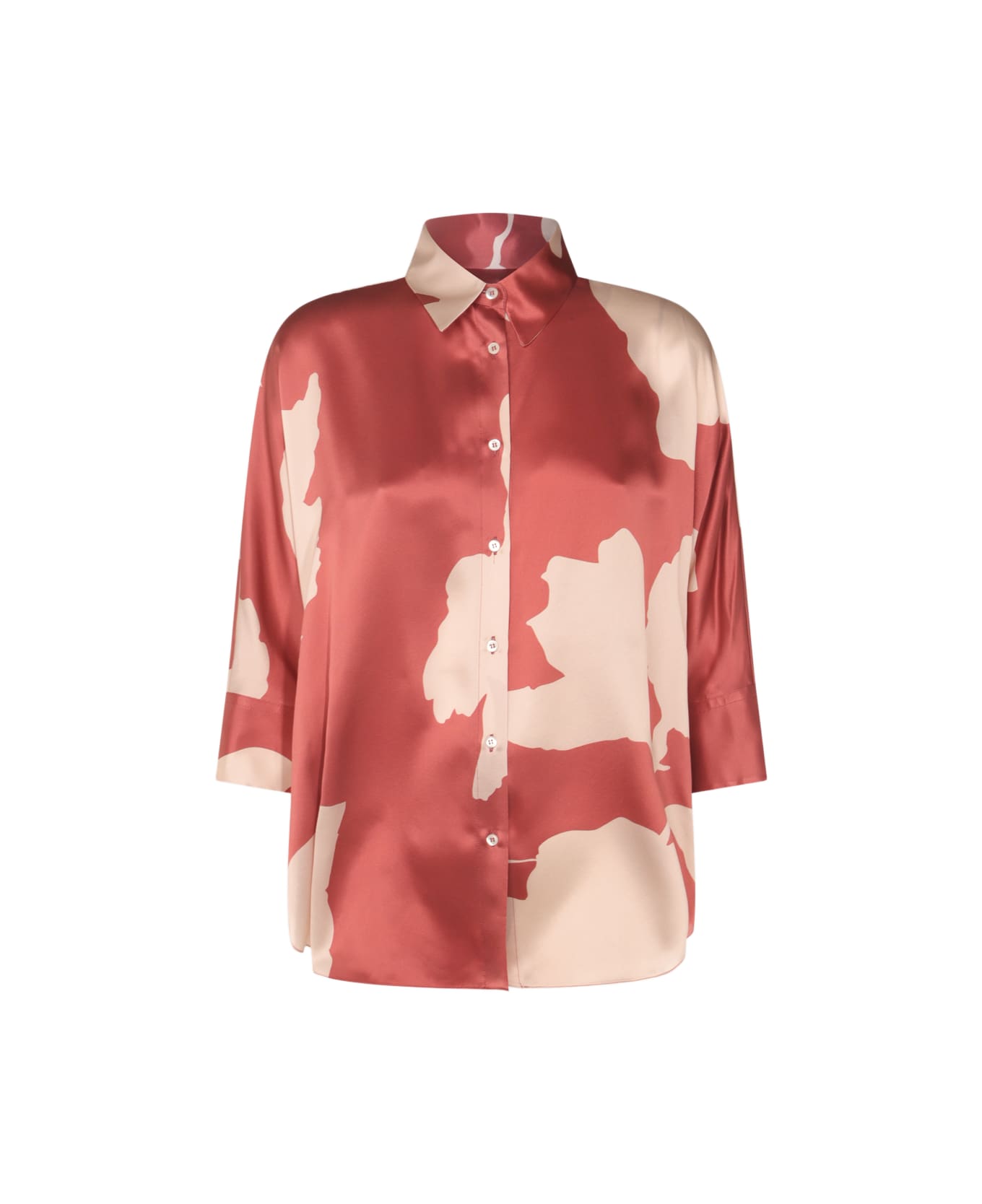 Antonelli Red And White Linen Top