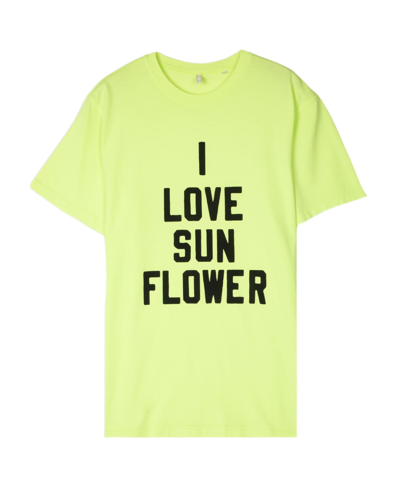 Sunflower Sport Love Tee Neon Yellow Cotton T-shirt With Slogan Print - Sport Love Tee - Fluo Yellow シャツ