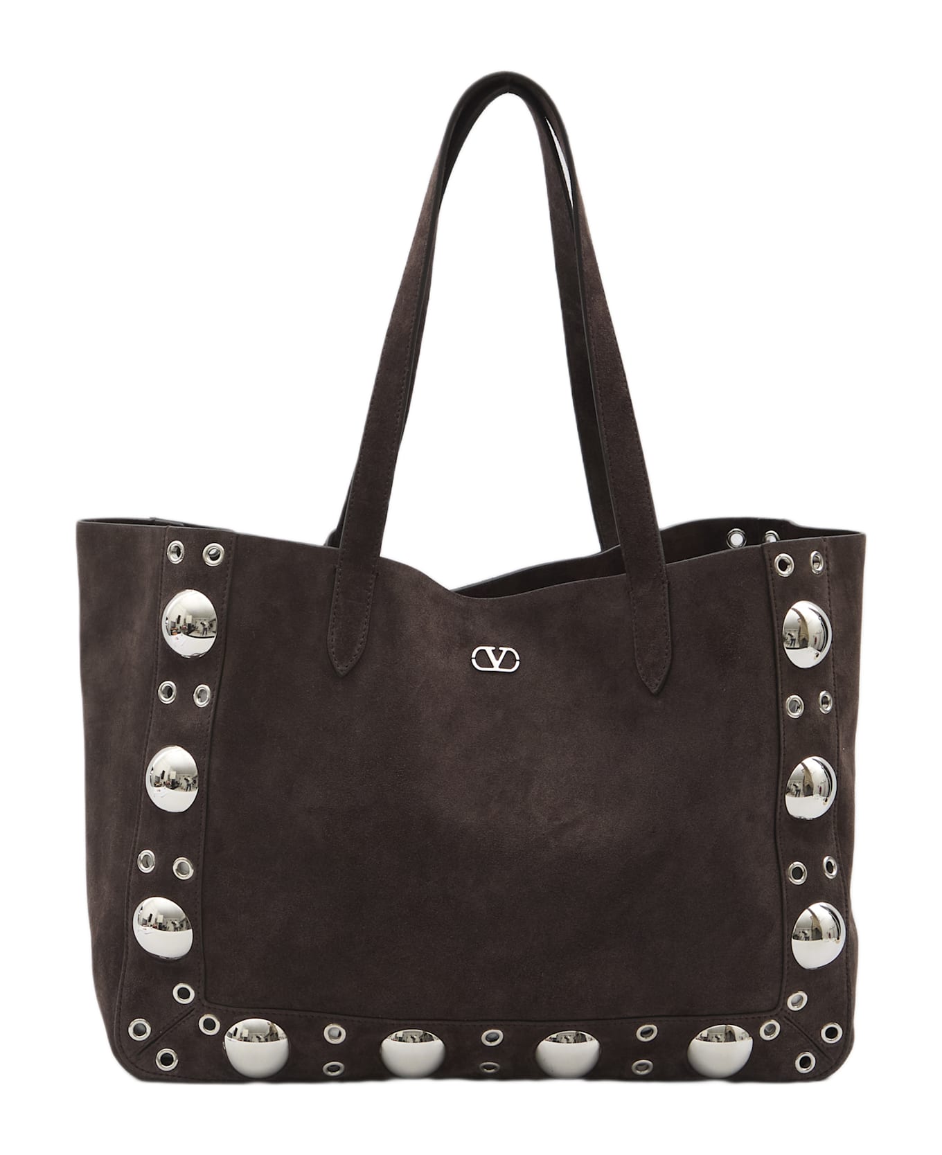Valentino Garavani Brown Suede Nellcã´te Shopping Bag