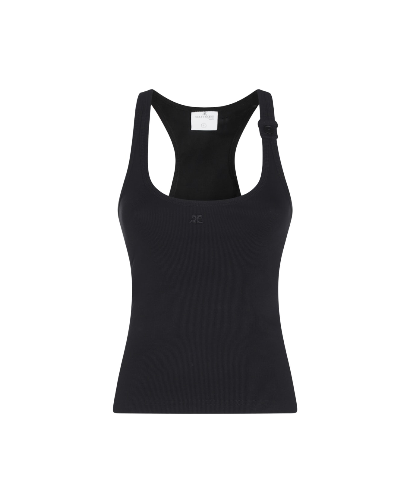 Courrèges Black Cotton Top - BLACK