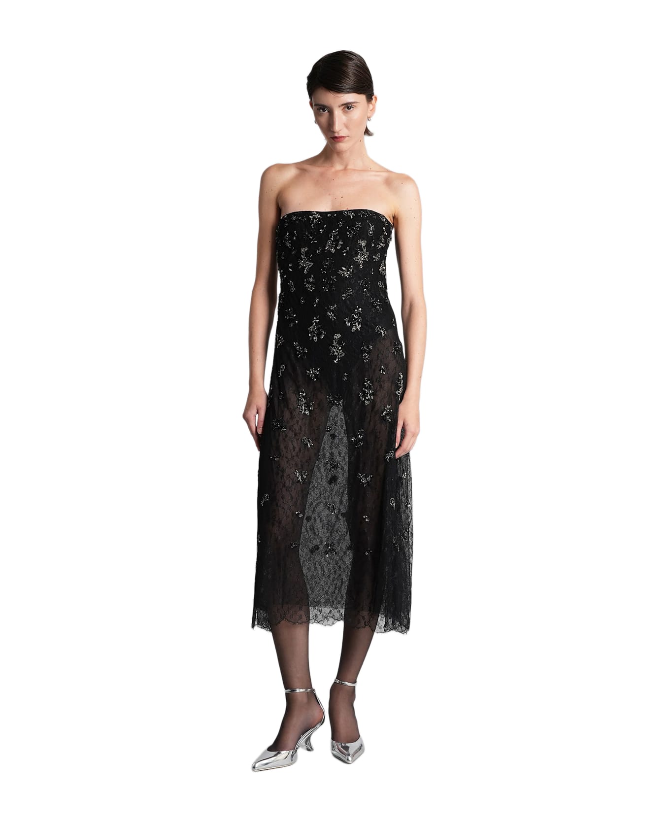 Simkhai Carmela Long Dress In Black Polyester - Black