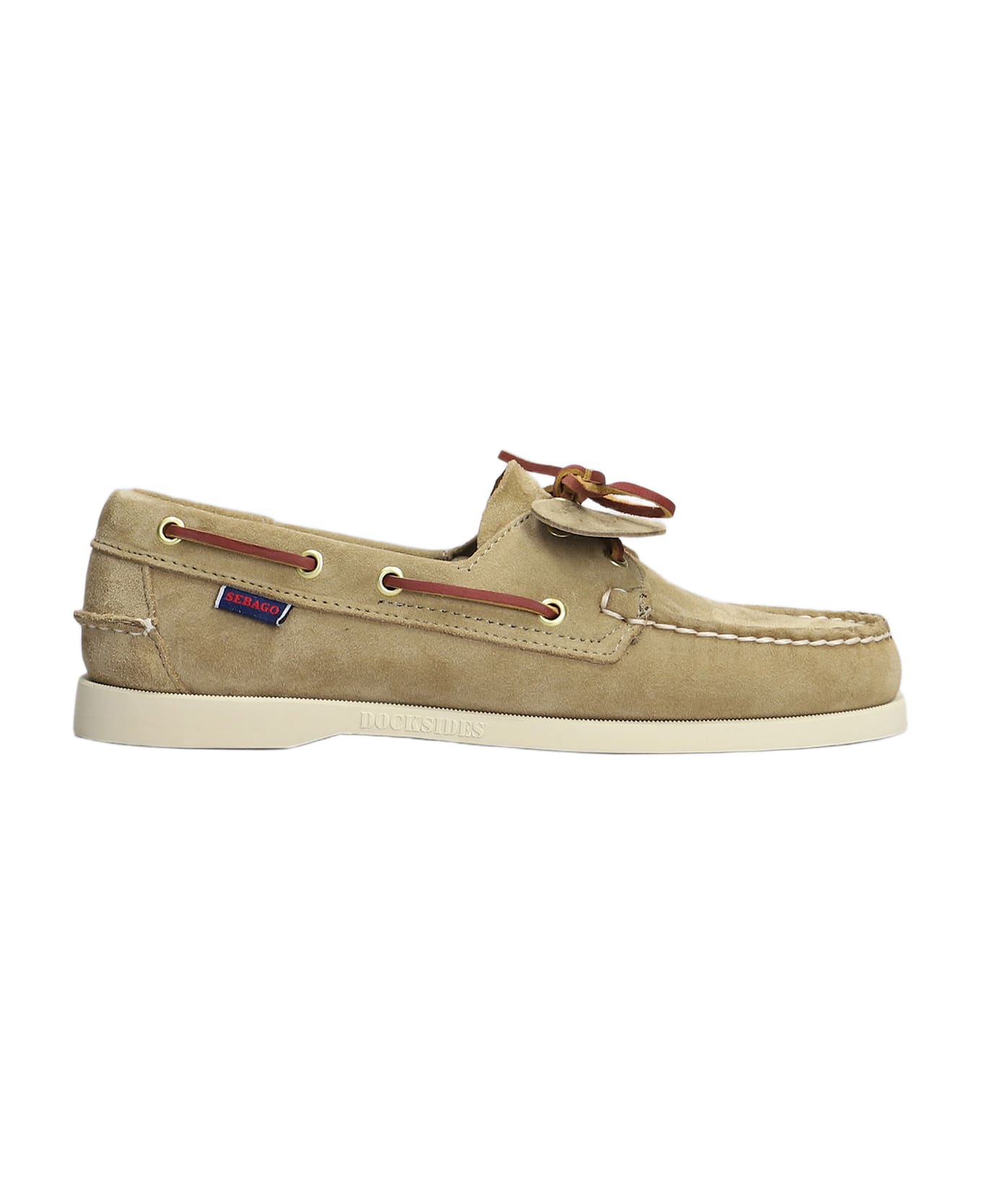 Sebago Portland Artisian Loafers In Beige Suede - beige
