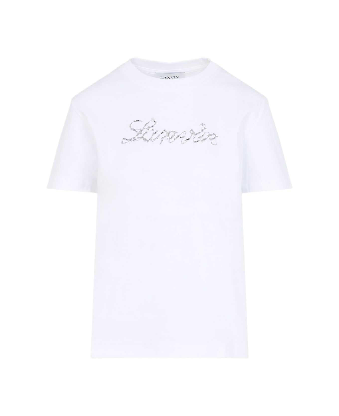 Lanvin Embroidered Script Logo T-shirt - Optic White