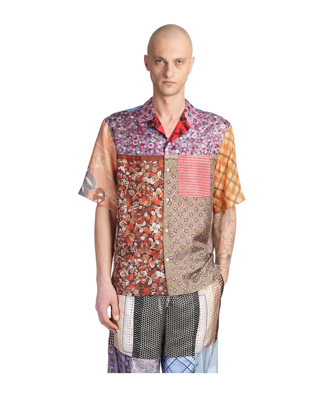 Marine Serre Shirt In Multicolor Silk - multicolor