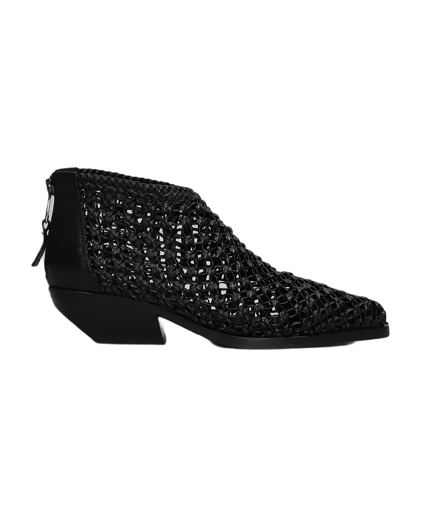 Elena Iachi Texan Ankle Boots In Black Leather - black