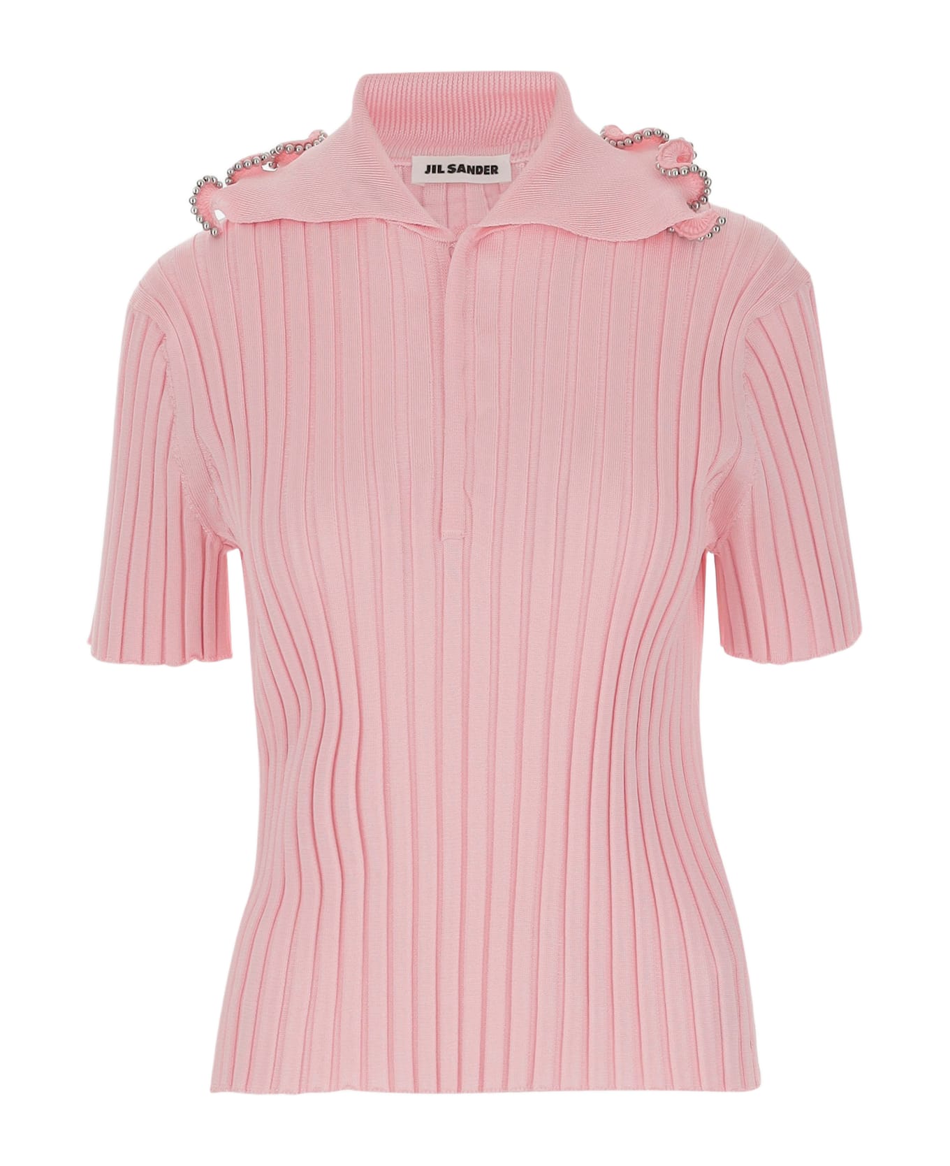 Jil Sander Viscose Polo Shirt - Pink