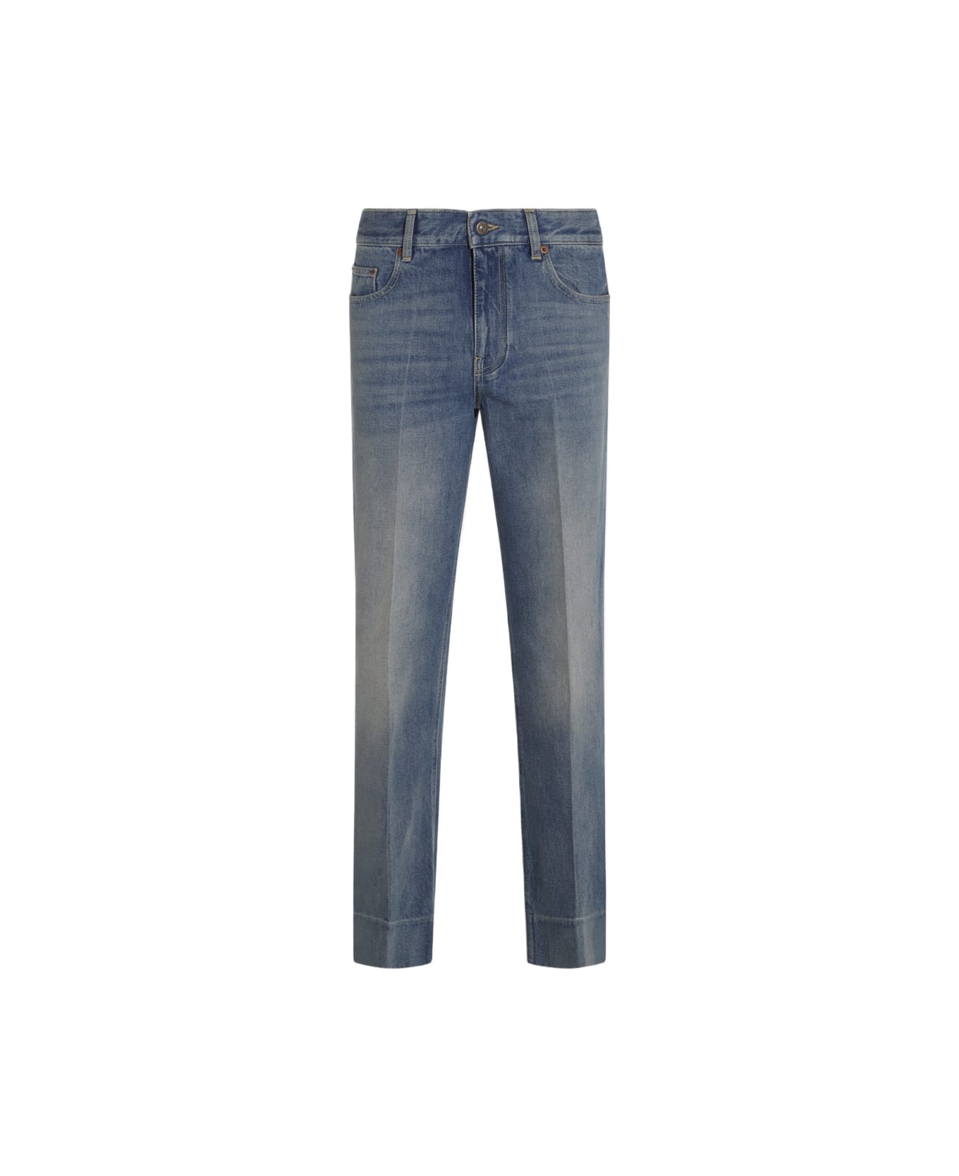 Valentino Blue Cotton Denim Jeans - MEDIUM BLUE