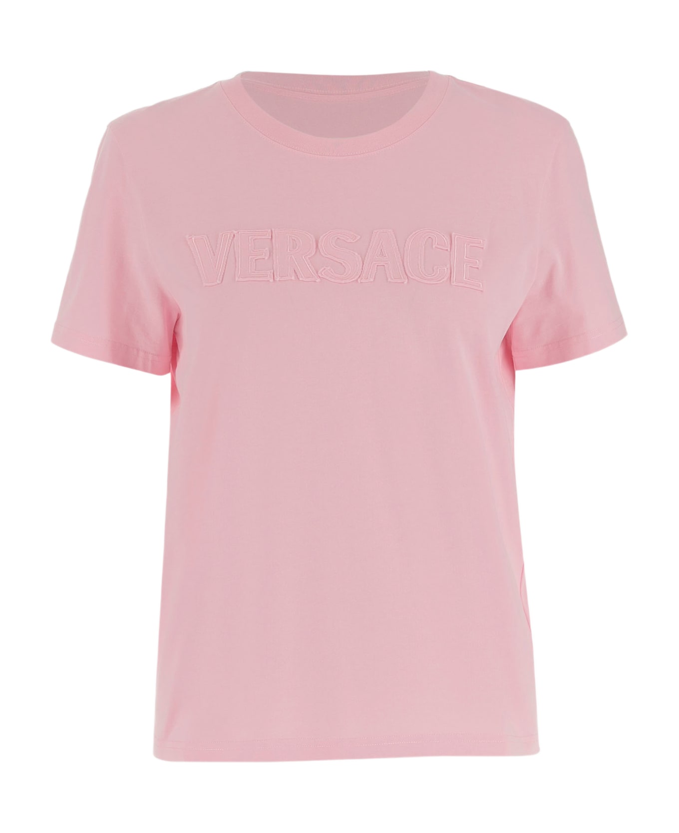 Versace Cotton T-shirt With Logo - Pink