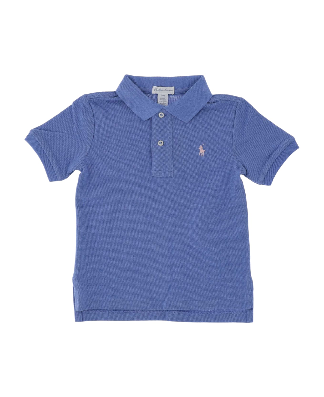Ralph Lauren Logo Cotton Polo Shirt - LIGHT BLUE